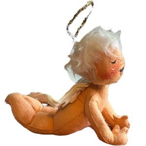 Annalee Mobilitee | Vintage 1967 Boy Angel Doll Gold Halo Wings 8” Decor
